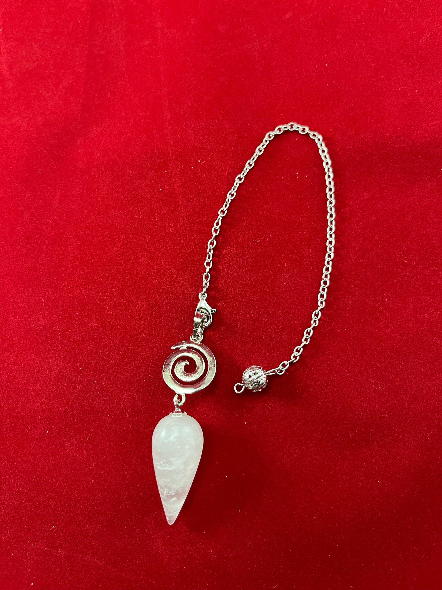 Pendulum with Spiral Symbol and Clear Quartz