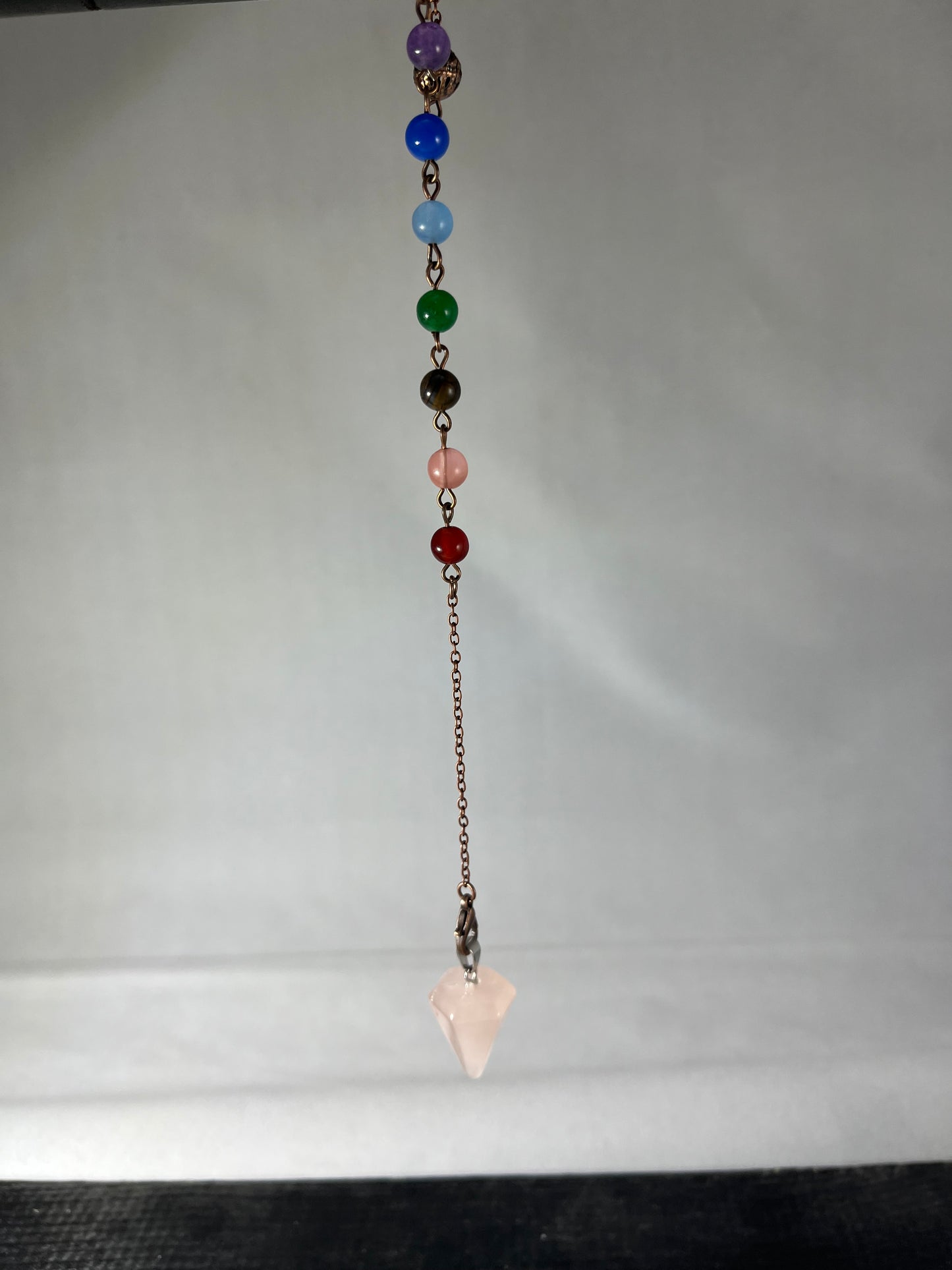 Chakra Pendulum with Rose Quartz