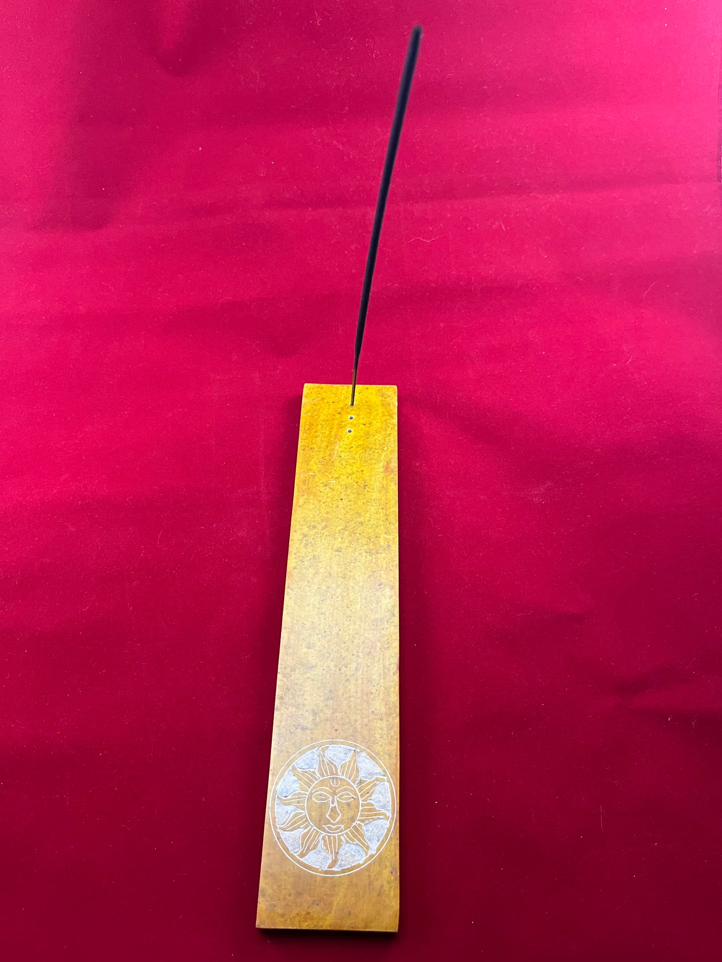 Soapstone Flat Incense Holders - Yellow Sun