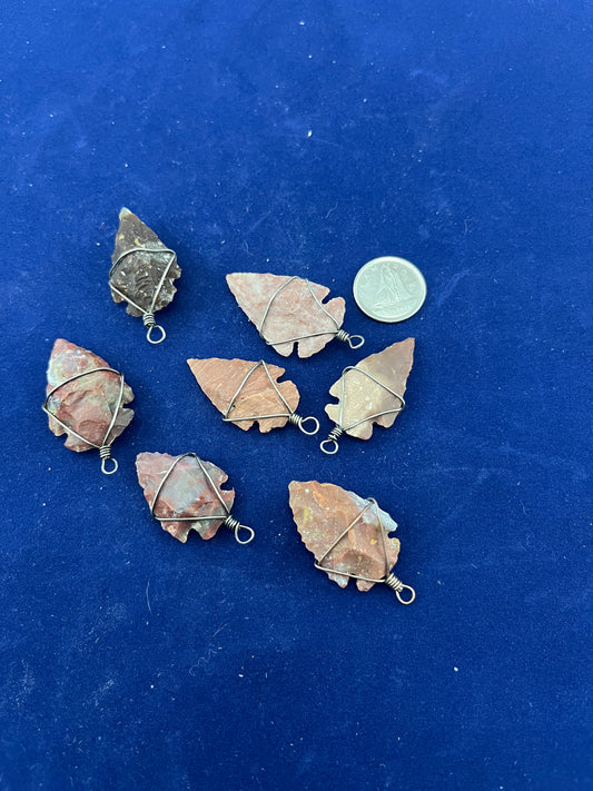 Wire-wrapped Jasper Arrowheads