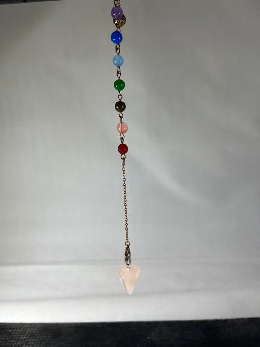 Chakra Pendulum with Rose Quartz