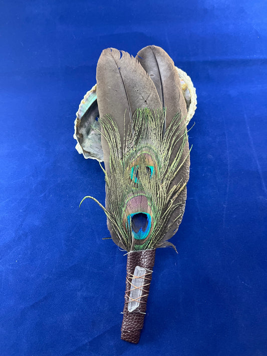 Cleansing Feather - Fan with Quartz