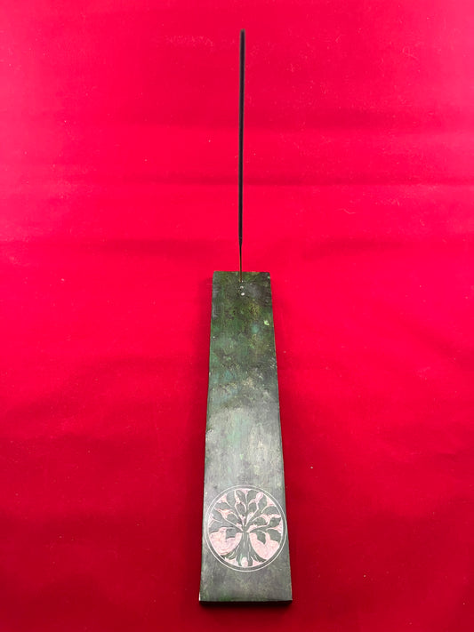 Soapstone Flat Incense Holders - Green Tree of Life